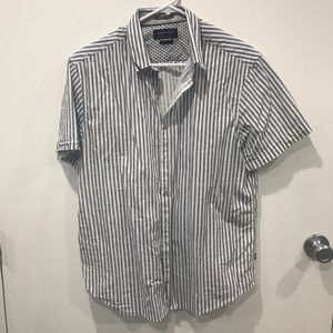 Grey Striped Button Up